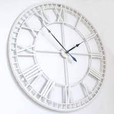 Large White Wall Clock Skeleton Wall