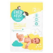 Fred Flo Newborn Nappy Size 2 58 Pack