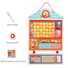 Us 19 26 30 Off Kid Wooden Magnetic Reward Activity Responsibility Chart Calendar Schedule Educational Learning Toys For Children Target Board In