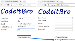 how to create asp net registration form