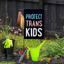 Protect Trans Kids White Print Garden