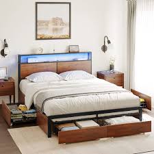 bed frame queen with storage for 2024