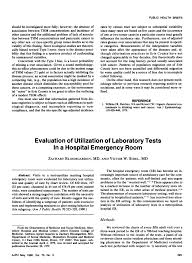 Pdf Evaluation Of Utilization Of Laboratory Tests In A