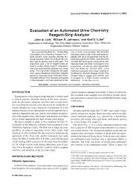 Evaluation Of An Automated Urine Chemistry Reagent Strip