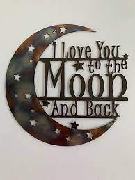 Moon And Back Metal Wall Decor