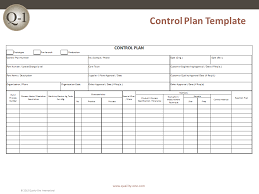 Control Plan Control Plan Development Quality One