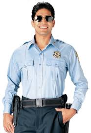 Police Security Uniform Shirt Light Blue Or White Long