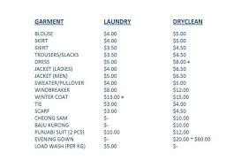 Prices For List Of Prices For Cleaning Services