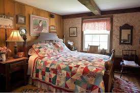 Patchwork Quilt And Wood Furniture