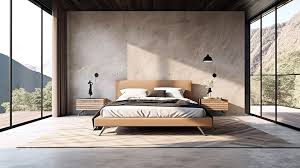 sleek and contemporary bedroom with