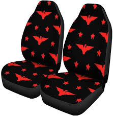 Set Of 2 Car Seat Covers Retro Computer