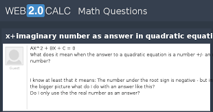 Number As Answer In Quadratic Equation