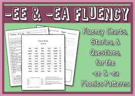 Ee Ea Word Family Fluency Charts Stories Comprehension Worksheets