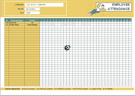 monthly employee attendance format in excel