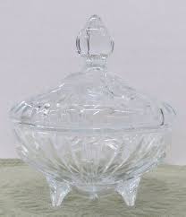 Vintage Pressed Clear Glass Candy Dish