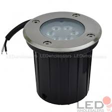 Low Voltage In Ground Led Well Light With Brushed Stainless Steel Trim 3w Or 7w Ledwholesalers