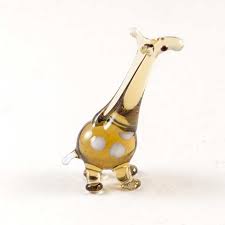 Mini Glass Giraffe Figure Tiny Glass