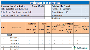 project budget template free