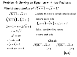 solving square root and other radical