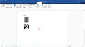 how to create barcode in word 2016