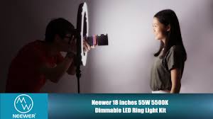 Set Up Instruction Neewer 18 Inches 55w 5500k Dimmable Led Ring Light Kit Youtube