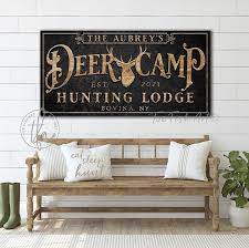 Deer Camp Sign Hunting Lodge Club