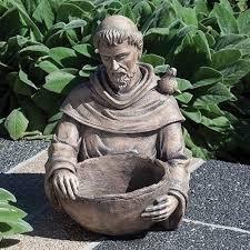 19 Saint Francis Birdbath Garden Statue