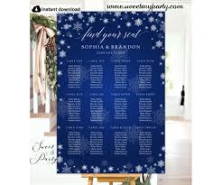 Snowflakes Seating Chart Template Winter Wedding Seating Chart 152