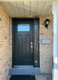 Black Front Door With Glass Insert And