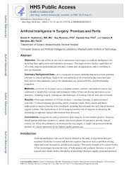 It is not for an essay. Pdf Artificial Intelligence In Surgery Promises And Perils