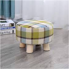Amazon.com: Sywlwxkq Footstools & Ottomans Round Pouffe Fabric Footstool  4-Leg Ottoman Solid Wood Foot Stool Modern Minimalist Living Room Bedroom  Porch Shoe Change Stool Footrest (Color : A) : Home & Kitchen