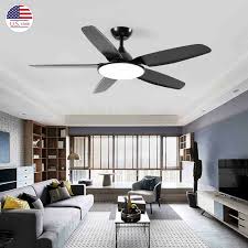 Get the ultimate modern style with a sophisticated and edgy black ceiling fan. 52 Modern Mid Century Matte Black Ceiling Fan Light For Living Room Dimmable Us Ebay