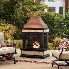Sunjoy Outdoor Fireplace With Mesh