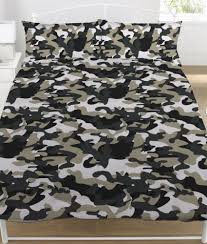 grey camouflage design double duvet
