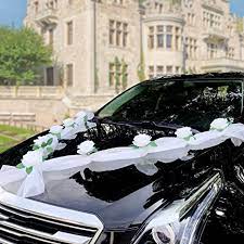 Amazon.de: Autoschmuck Hochzeit Autodeko Hochzeit Autoschmuck Hochzeitsdeko  Auto Hochzeitsschmuck Auto mit 2 * 160cm Girlande Weiß, 11* Künstliche  Rose, Weiß
