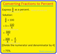 to convert a fraction into a percene