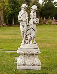 Young Affection Stone Garden Statue On