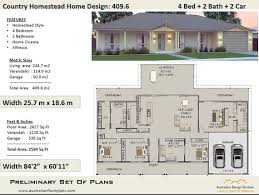 Country Homestead House Plan 409 6 M2