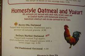 egg harbor cafe menu oatmeal