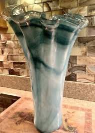 vintage murano art glass vase ruffled