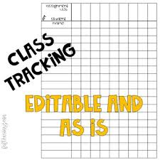 Class Tracking Chart Editable And As Is