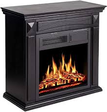 To accomplish this, we cut (2) 2x4s at 59″ inches and (2) 2x4s at 20.5 inches to create our fireplace frame. Amazon Com Jamfly 26 Mantel Electric Fireplace Heater Small Freestanding Infrared Quartz Fireplace Stove Heater W Log Hearth Wood Surround Firebox Adjustable Led Flame Remote Control 750w 1500w Black Home Kitchen