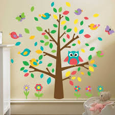 Removable Wall Decals Tree With Owl And