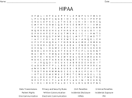 Hipaa Word Search Wordmint