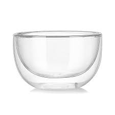 Double Wall Glass Salad Bowl Fruit Rice