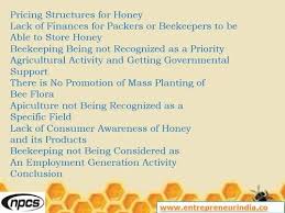 on beekeeping and honey processing