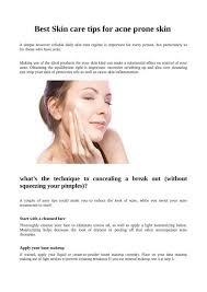 best skin care tips for acne e skin