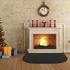 fireproof fireplace mat half round