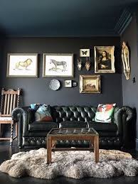 green chesterfield sofa in living room