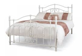 serene nice 4ft6 double white metal bed